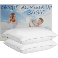 ISleep All Mixed Up Basic | Set van 2 Kussens | Puntkussen | Latex Sticks met Dreampearls | 1200 Gram Kussen Vulling | Veerkrachtig Hoofdkussen | Ventilerend & Wasbaar | 60x70 cm | 2 Stuks