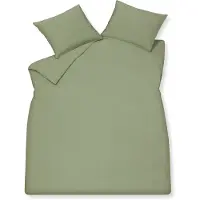 Vandyck Dekbedovertrek Washed Cotton Smoke Green Katoen-240 x 200 / 220 cm | Lits-Jumeaux