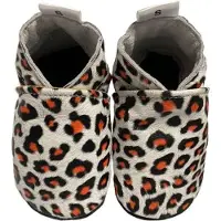 Babysteps leren babyslofjes met panterprint Wit Jongens/Meisjes Leer Panterprint - maat 22/23