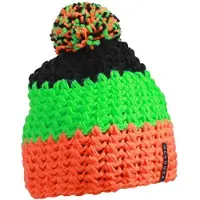 Myrtle beach - Unisex Gehaakte Muts met Pompom (Oranje/Groen)