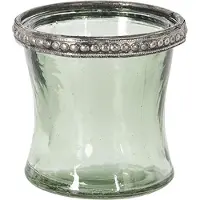 Clayre & Eef Waxinelichthouder | Ø 7*7 cm | Rood | Metaal / glas | | 6GL2399