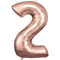 Amscan Folieballon Cijfer 2 Junior 50 X 88 Cm Roségoud