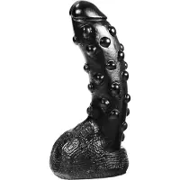 Dark Crystal Dildo met noppen 22 x 5 cm - zwart
