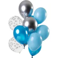 Folat Ballonnen Aquamarine 30cm - 12 stuks (Meerkleurig.)