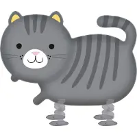 Muovijalelu Walking ballon kat | 52x75cm (wit, zwart en grijs)