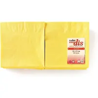 Take dis Servetten 2-Laags Geel | Grote verpakking 250 Stuks | 14cmx14cm