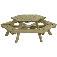 Talen Buitenmeubelen Picknicktafel zeshoek