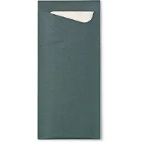 Take dis Servetten met Bestek Zakjes Doos 100 Stuks Donkergroen Servet Wit Bestekzakjes met servetten