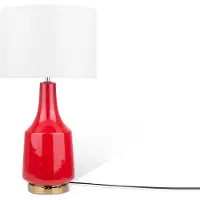 Beliani TRIVERSA - Tafellamp - Rood - Keramiek