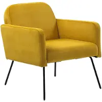 Beliani NARKEN - Fauteuil - Geel - Fluweel