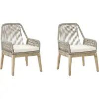 Beliani OLBIA - Tuinstoel set van 2 - Beige - Polypropyleen
