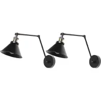 Beliani NARVA - Wandlamp - Zwart - Metaal