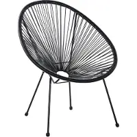 Beliani ACAPULCO II - Tuinstoel - Zwart - PE rotan