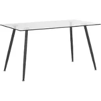 Beliani MIDLAND - Eettafel - Zwart - 80 x 140 cm - Veiligheidsglas