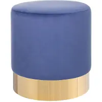 Beliani SOPHIA - Poef - Blauw - 39 cm - Fluweel