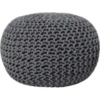 Beliani CONRAD - Poef - Grijs - 50 cm - Katoen