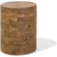 Beliani BRANT - Bijzettafel - Lichte houtkleur - Teakhout