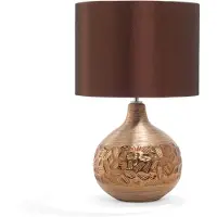Beliani YAKIMA - Tafellamp - Bruin - Porselein