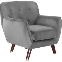 Beliani BODO - Fauteuil - Grijs - Fluweel