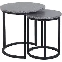Beliani DIXIE - Bijzettafel - Grijs - MDF