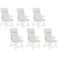 Beliani TOSCANA - Tuinkussen set van 6 - Wit - 50 x 70 cm - Polyester
