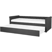 Beliani LIBOURNE - Onderschuifbed - Donkergrijs - 80 x 200 cm - Polyester