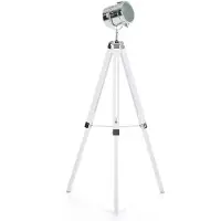 Beliani ALZETTE - Staande lamp - Wit - Dennenhout