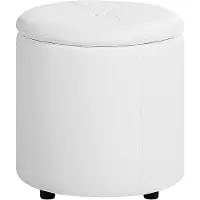 Beliani MARYLAND - Poef - Wit - 38 cm - Kunstleer