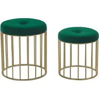Beliani LUBBOCK - Hocker - Groen - Fluweel