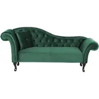 Beliani LATTES - Chaise longue - Groen - Linkerzijde - Fluweel