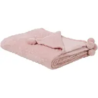 Beliani Plafond, Deken roze met pompons 150 x 200 cm SAMUR (150 x 200 cm)