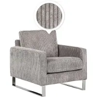 Beliani VIND - Fauteuil - Grijs - Corduroy