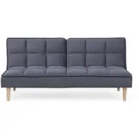 Beliani SILJAN - Slaapbank 3-zits - Donkergrijs - Polyester