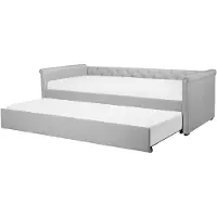 Beliani LIBOURNE - Onderschuifbed - Grijs - 80 x 200 cm - Polyester
