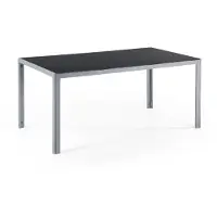 Beliani CATANIA - Tuintafel - Zwart - 91 x 160 cm - Aluminium
