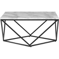 Beliani Malibu - Salontafel - Verlijmd hout - wit - 80x80x42.5