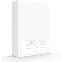 Romanette Hoeslaken Wit (Katoen)-180 x 220 cm