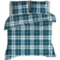 Satin d'or Dekbedovertrek Banff Teal - 260x200/220 cm | Lits-jumeaux XL