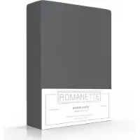 Romanette Hoeslaken Antraciet (Katoen)-180 x 220 cm