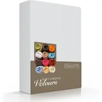 Romanette Hoeslaken Lichtgrijs (Velours)-Lits-Jumeaux (160/180 x 200/210/220 cm)