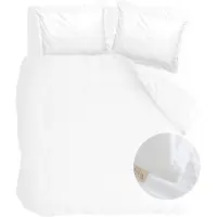 Walra Dekbedovertrek Vintage Satin Wit Satijn-140 x 200 / 220 cm | 1-Persoons