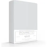Romanette Hoeslaken Lichtgrijs (Katoen)-80 x 200 cm