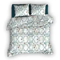 Satin d'or Dekbedovertrek Viola Mint Teal Satijn-260 / 270 x 200 / 220 cm | Extra Breed