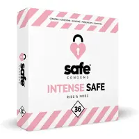 Safe Intense - condoom met ribbels en nopjes - 36 stuks