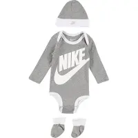 Nike Cadeaubox - Kruipschoenen/Muts/Romper l/s - Boerenmarkt/Wit - - 0-6 mnd - Rompers Lange Mouw