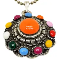 Zeeuws Meisje Hanger Zeeuwse toren knop knallende kleuren, designerskwaliteit met bolletjesketting