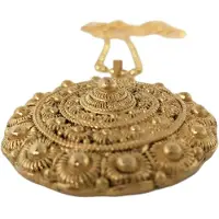 Zeeuws Meisje - Zeeuwse knop - Lange en korte ketting - grote Zeeuwse knoop verguld met echt goud.