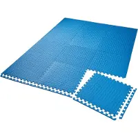 Amscan - Set van 12 beschermingsmatten fitnessmatten vloerbeschermingsmat - blauw - 3,8 m2 - 402654