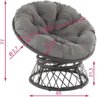 TecTake - Wicker papasan fauteuil Gargano zwart - 403552 - poly-rattan