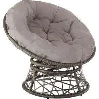 TecTake - Wicker papasan fauteuil Gargano - grijs - 403553 - poly-rattan